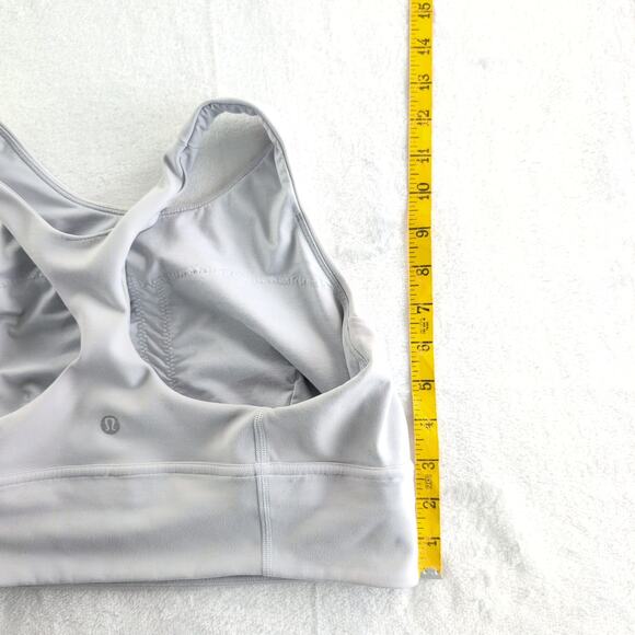 Lululemon Everluxe Wunder Long Line Spors Bra Size 10 LW2CYJS Light Grey - Picture 7 of 8